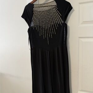 Lauren Ralph Lauren Black Maxi Dress with Gold Accents